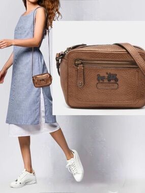 Coach Madison Metallic Brown Mini Camera Bag / Small Y2K Shoulder Bag